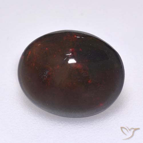 9,17 ctw natürlicher Mehrfarbig Schwarzer Opal, Oval, Lichtdurchlässig