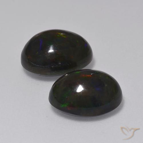 2.79 ct natürliche Mehrfarbig Schwarzer Opal-Edelsteine, Oval, Lichtdurchlässig