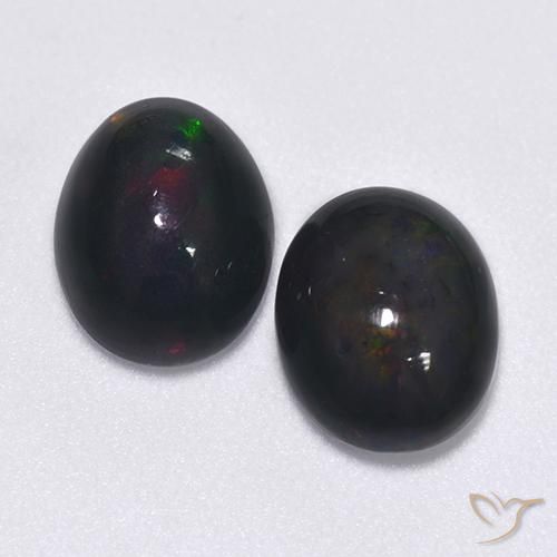 2.38ctw Natürlicher Mehrfarbig Schwarzer Opal, Oval, Lichtdurchlässig