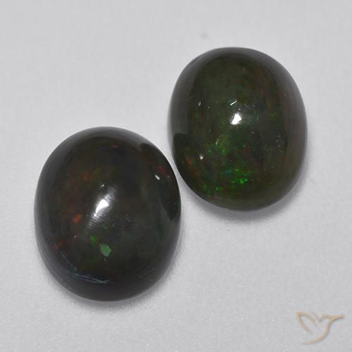 2.72 ct natürliche Mehrfarbig Schwarzer Opal-Edelsteine, Oval, Lichtdurchlässig