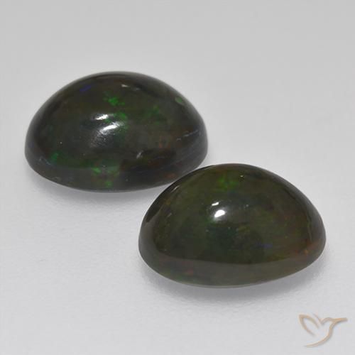 2.72 ct natürliche Mehrfarbig Schwarzer Opal-Edelsteine, Oval, Lichtdurchlässig
