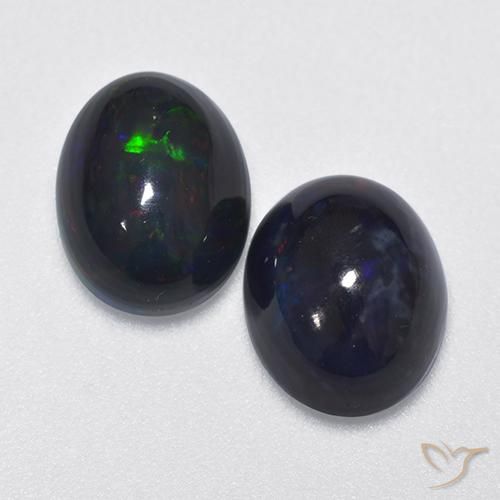 2.12ctw Natürlicher Mehrfarbig Schwarzer Opal, Oval, Lichtdurchlässig
