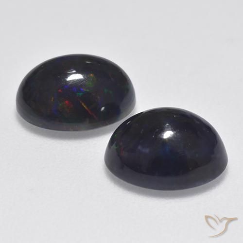 2.12 ct natürliche Mehrfarbig Schwarzer Opal-Edelsteine, Oval, Lichtdurchlässig