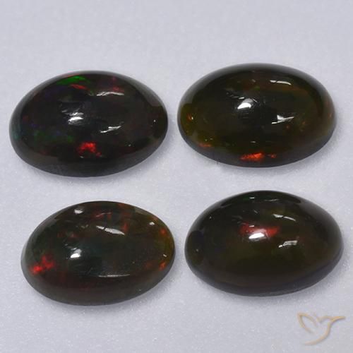 1.13 ct natürliche Mehrfarbig Schwarzer Opal-Edelsteine, Oval, Lichtdurchlässig