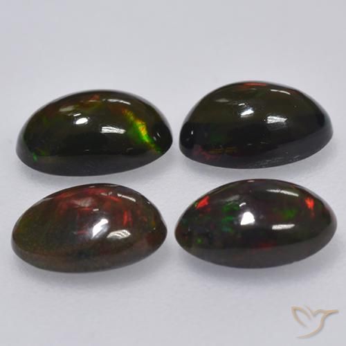 1.13 ct natürliche Mehrfarbig Schwarzer Opal-Edelsteine, Oval, Lichtdurchlässig