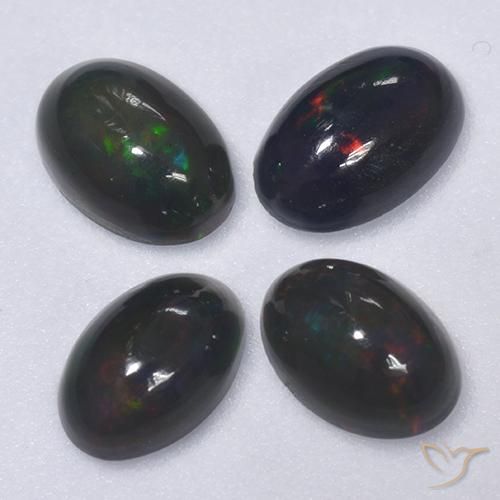 1.15 ct natürliche Mehrfarbig Schwarzer Opal-Edelsteine, Oval, Lichtdurchlässig