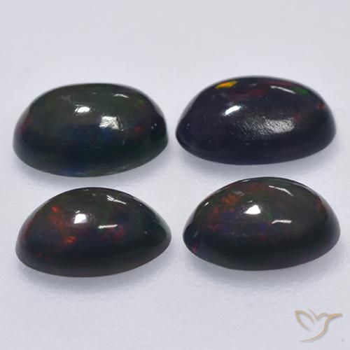 1.15 ct natürliche Mehrfarbig Schwarzer Opal-Edelsteine, Oval, Lichtdurchlässig