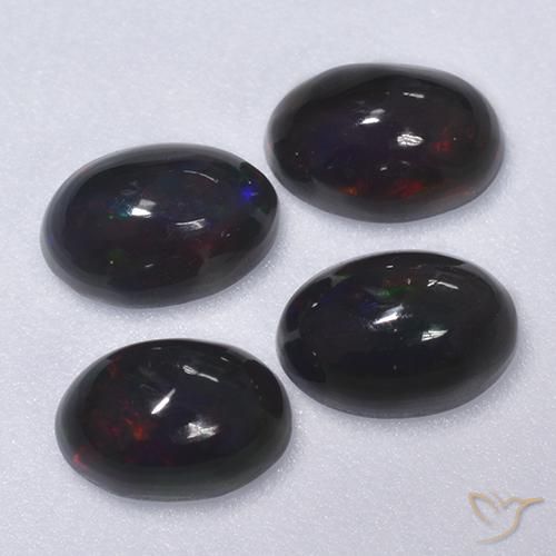 1.28 ct natürliche Mehrfarbig Schwarzer Opal-Edelsteine, Oval, Lichtdurchlässig