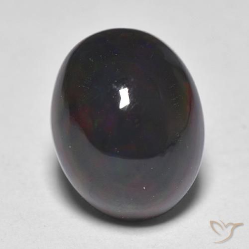 1.38ct Natürlicher Mehrfarbig Schwarzer Opal, Oval, Lichtdurchlässig
