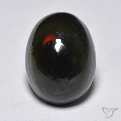 1.25ct Natürlicher Mehrfarbig Schwarzer Opal, Oval, Lichtdurchlässig