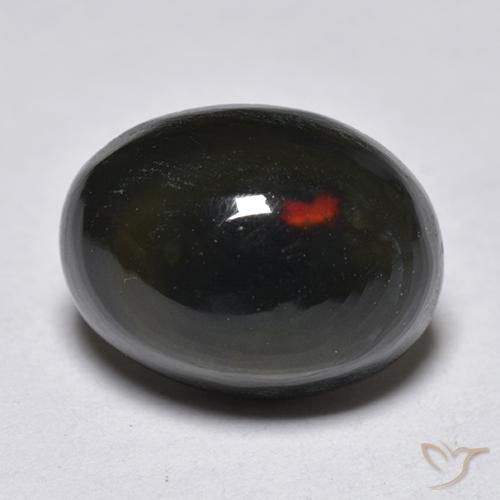 9,17 ctw natürlicher Mehrfarbig Schwarzer Opal, Oval, Lichtdurchlässig