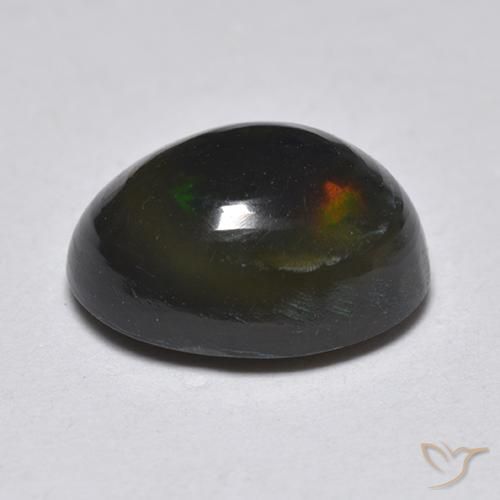 9,17 ctw natürlicher Mehrfarbig Schwarzer Opal, Oval, Lichtdurchlässig
