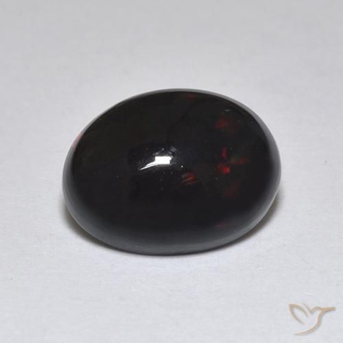 1.18ct Natürlicher Mehrfarbig Schwarzer Opal, Oval, Lichtdurchlässig