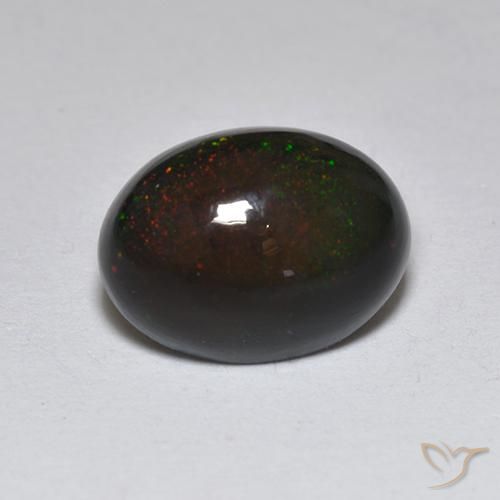 9,17 ctw natürlicher Mehrfarbig Schwarzer Opal, Oval, Lichtdurchlässig