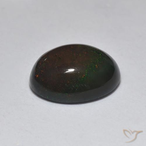 9,17 ctw natürlicher Mehrfarbig Schwarzer Opal, Oval, Lichtdurchlässig
