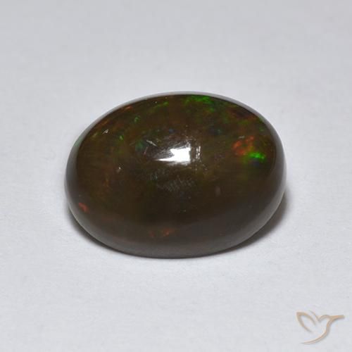 1.27ct Natürlicher Mehrfarbig Schwarzer Opal, Oval, Lichtdurchlässig