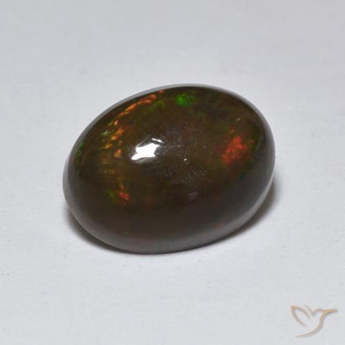 9,17 ctw natürlicher Mehrfarbig Schwarzer Opal, Oval, Lichtdurchlässig