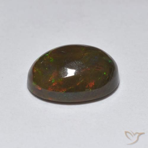 9,17 ctw natürlicher Mehrfarbig Schwarzer Opal, Oval, Lichtdurchlässig