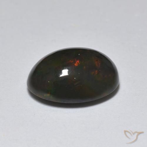9,17 ctw natürlicher Mehrfarbig Schwarzer Opal, Oval, Lichtdurchlässig