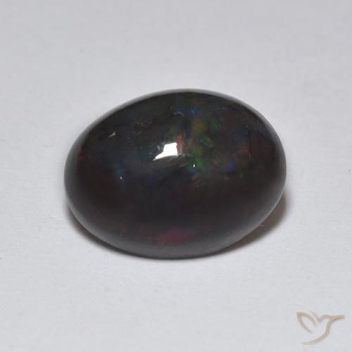 1.22ct Natürlicher Mehrfarbig Schwarzer Opal, Oval, Lichtdurchlässig