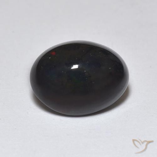 1.29ct Natürlicher Mehrfarbig Schwarzer Opal, Oval, Lichtdurchlässig