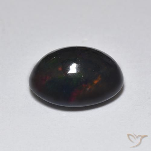 9,17 ctw natürlicher Mehrfarbig Schwarzer Opal, Oval, Lichtdurchlässig
