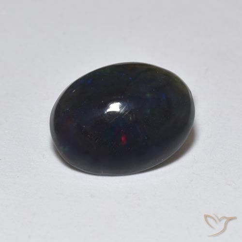 0.74ct Natürlicher Mehrfarbig Schwarzer Opal, Oval, Lichtdurchlässig
