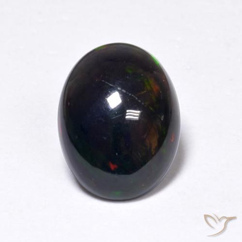 0.91ct Natürlicher Mehrfarbig Schwarzer Opal, Oval, Lichtdurchlässig