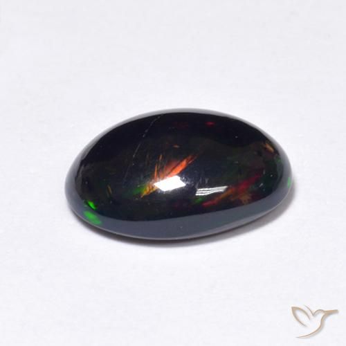 9,17 ctw natürlicher Mehrfarbig Schwarzer Opal, Oval, Lichtdurchlässig