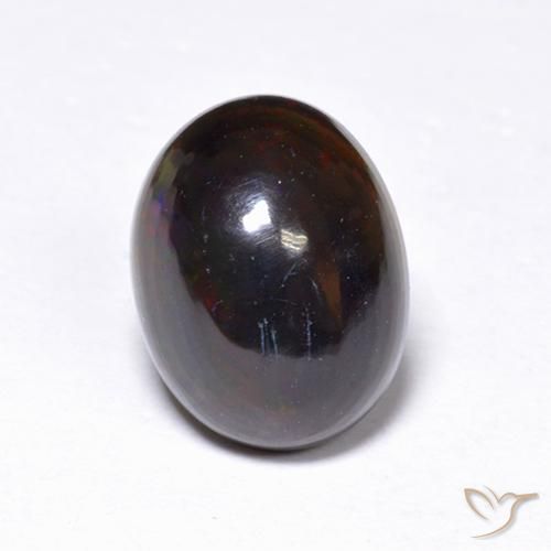 1.09ct Natürlicher Mehrfarbig Schwarzer Opal, Oval, Lichtdurchlässig