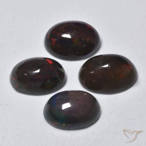 1.41 ct natürliche Mehrfarbig Schwarzer Opal-Edelsteine, Oval, Lichtdurchlässig