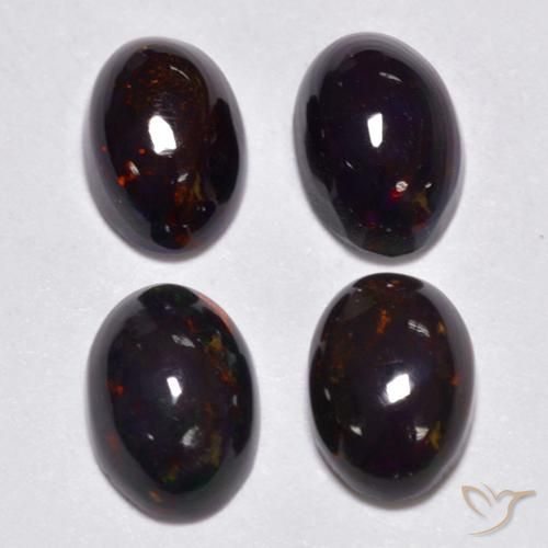 1.49 ct natürliche Mehrfarbig Schwarzer Opal-Edelsteine, Oval, Lichtdurchlässig