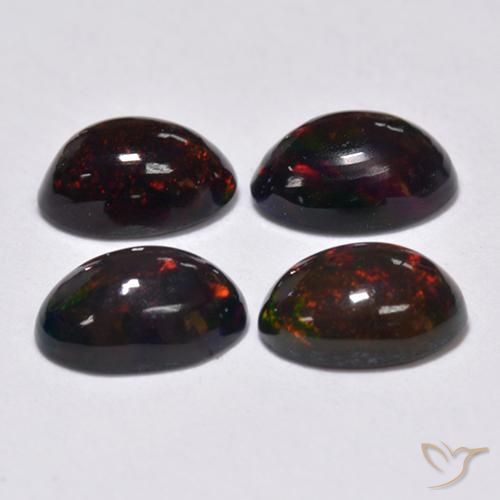 1.49 ct natürliche Mehrfarbig Schwarzer Opal-Edelsteine, Oval, Lichtdurchlässig