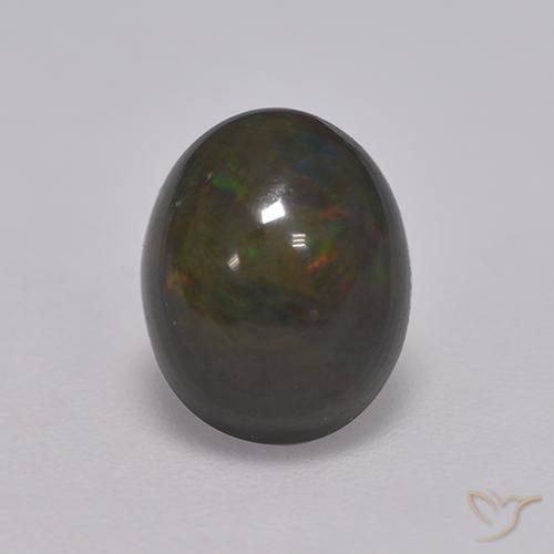1.33ct Natürlicher Mehrfarbig Schwarzer Opal, Oval, Lichtundurchlässig