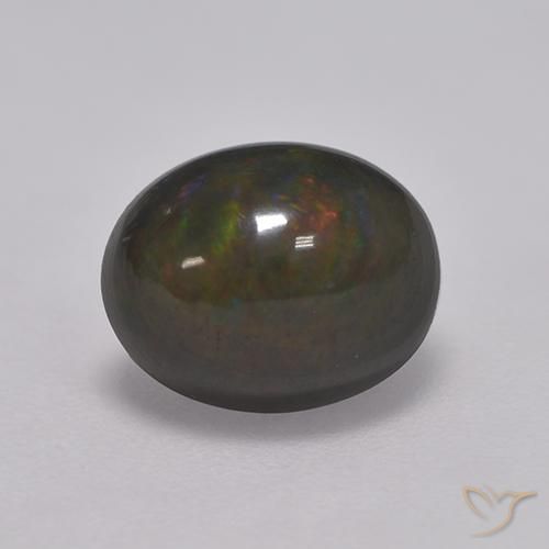 9,17 ctw natürlicher Mehrfarbig Schwarzer Opal, Oval, Lichtundurchlässig