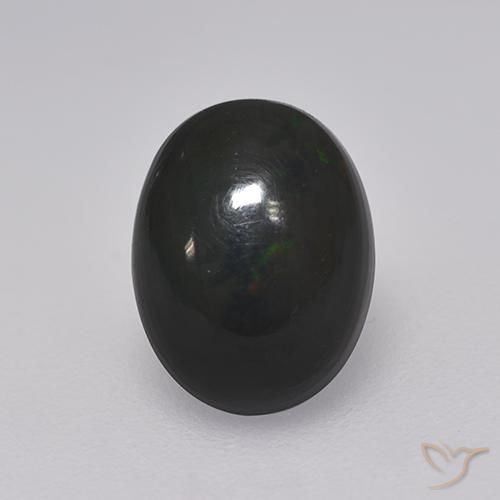 1.28ct Natürlicher Mehrfarbig Schwarzer Opal, Oval, Lichtundurchlässig