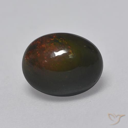 9,17 ctw natürlicher Mehrfarbig Schwarzer Opal, Oval, Lichtundurchlässig