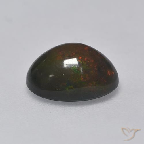9,17 ctw natürlicher Mehrfarbig Schwarzer Opal, Oval, Lichtundurchlässig
