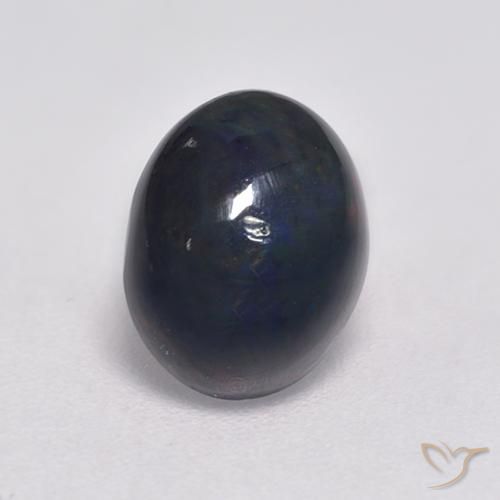 1.18ct Natürlicher Mehrfarbig Schwarzer Opal, Oval, Lichtundurchlässig