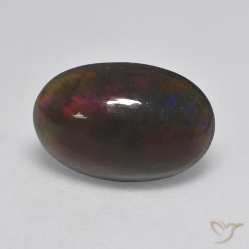 1.32ct Natürlicher Mehrfarbig Schwarzer Opal, Oval, Lichtdurchlässig
