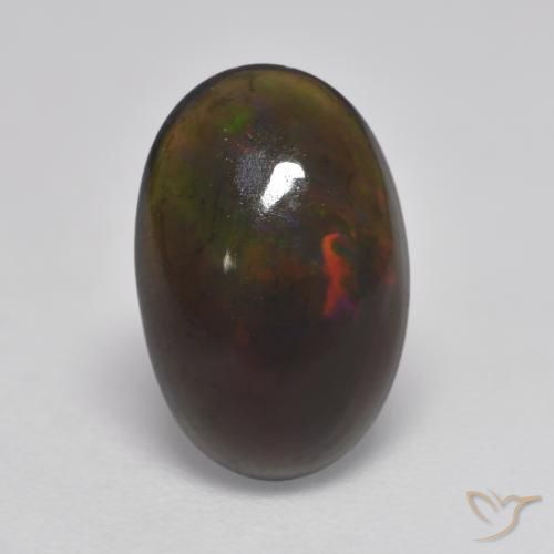 9,17 ctw natürlicher Mehrfarbig Schwarzer Opal, Oval, Lichtdurchlässig