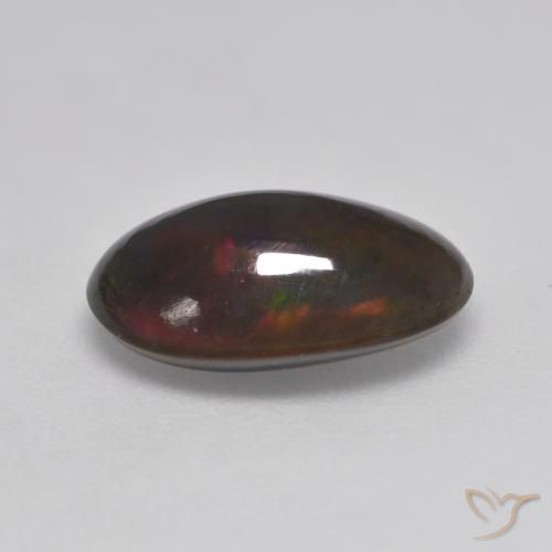 9,17 ctw natürlicher Mehrfarbig Schwarzer Opal, Oval, Lichtdurchlässig