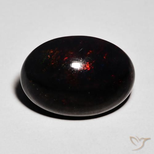 4.32ct Natürlicher Mehrfarbig Schwarzer Opal, Oval, Lichtundurchlässig