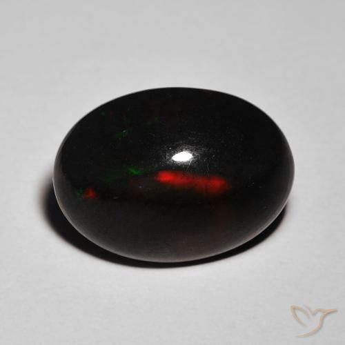 5.66ct Natürlicher Mehrfarbig Schwarzer Opal, Oval, Lichtundurchlässig