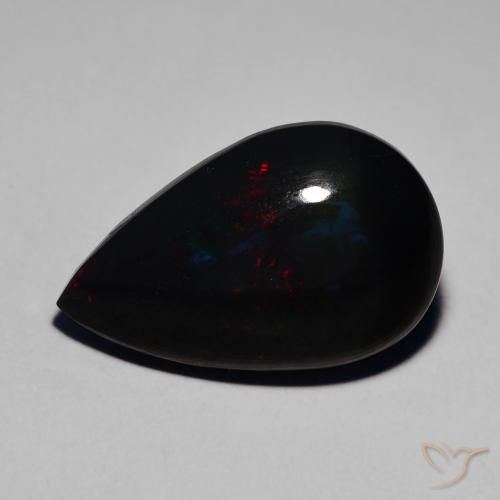 9,17 ctw natürlicher Mehrfarbig Schwarzer Opal, Birnenform, Lichtdurchlässig