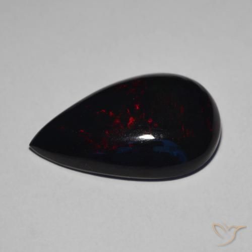 9,17 ctw natürlicher Mehrfarbig Schwarzer Opal, Birnenform, Lichtdurchlässig