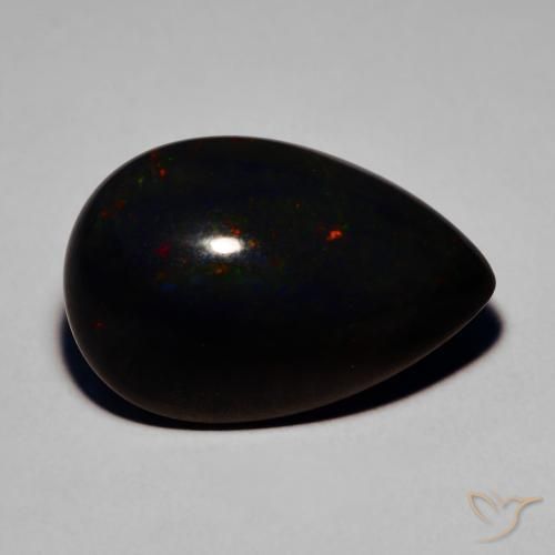 9,17 ctw natürlicher Mehrfarbig Schwarzer Opal, Birnenform, Lichtdurchlässig