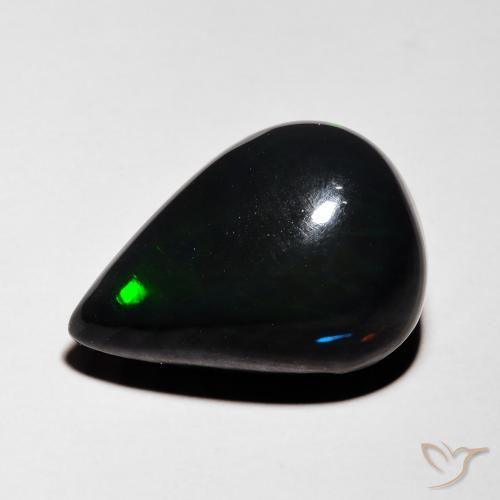 4.80ct Natürlicher Mehrfarbig Schwarzer Opal, Birnenform, Lichtdurchlässig