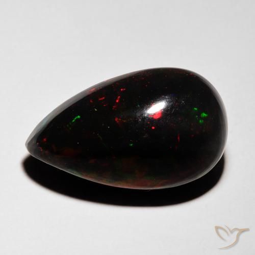 5.96ct Natürlicher Mehrfarbig Schwarzer Opal, Birnenform, Lichtdurchlässig