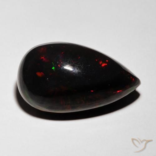 9,17 ctw natürlicher Mehrfarbig Schwarzer Opal, Birnenform, Lichtdurchlässig